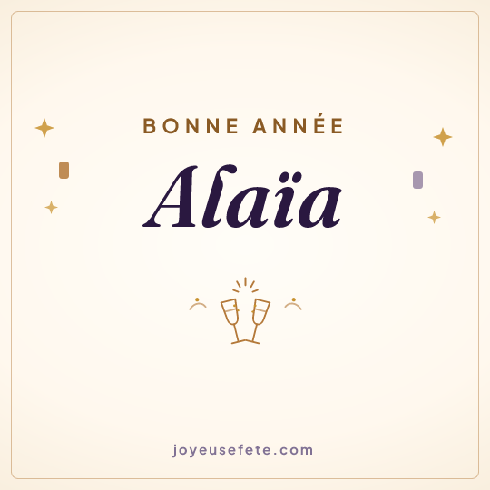 Image carrée « Bonne année Alaïa » pour WhatsApp