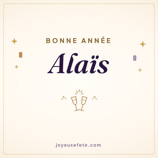 Image carrée « Bonne année Alaïs » pour WhatsApp