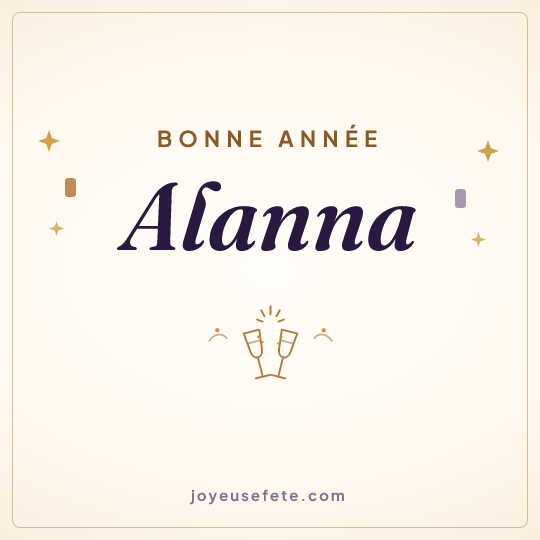 Image carrée « Bonne année Alanna » pour WhatsApp