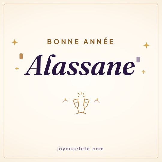 Image carrée « Bonne année Alassane » pour WhatsApp