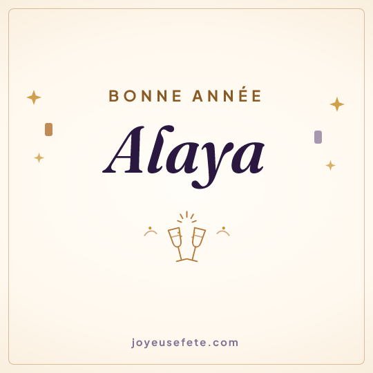 Image carrée « Bonne année Alaya » pour WhatsApp