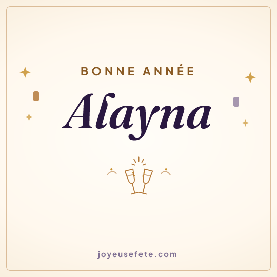 Image carrée « Bonne année Alayna » pour WhatsApp