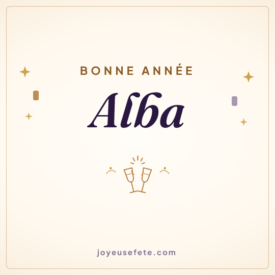 Image carrée « Bonne année Alba » pour WhatsApp