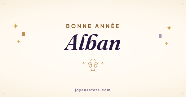 Image « Bonne année Alban » au format large
