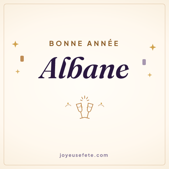 Image carrée « Bonne année Albane » pour WhatsApp