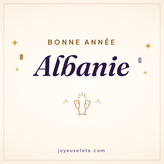 Image carrée « Bonne année Albanie » pour WhatsApp