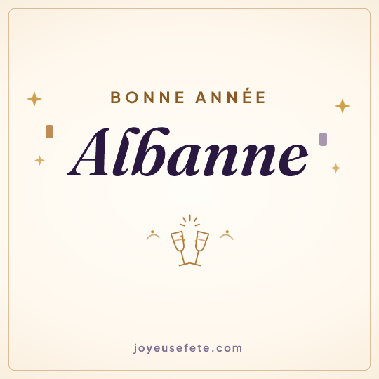 Image carrée « Bonne année Albanne » pour WhatsApp