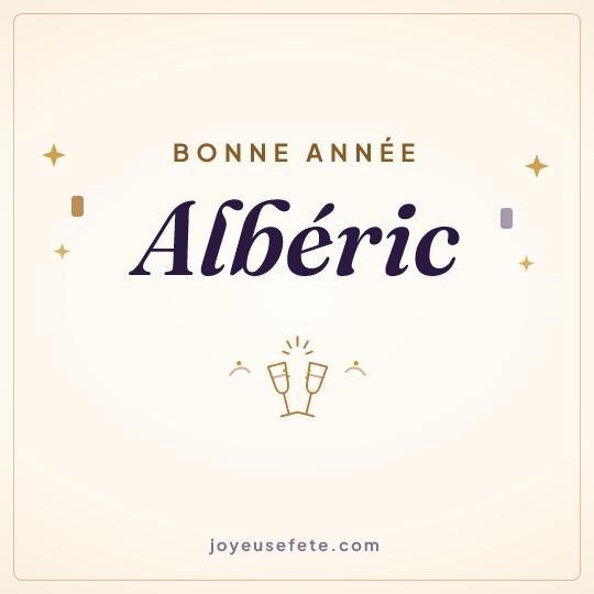 Image carrée « Bonne année Albéric » pour WhatsApp