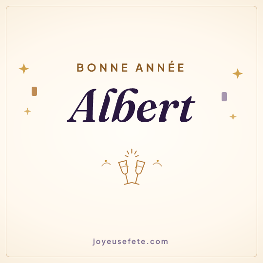 Image carrée « Bonne année Albert » pour WhatsApp