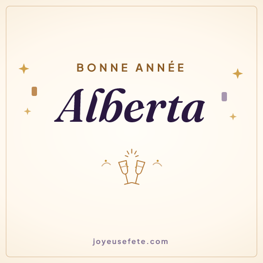 Image carrée « Bonne année Alberta » pour WhatsApp