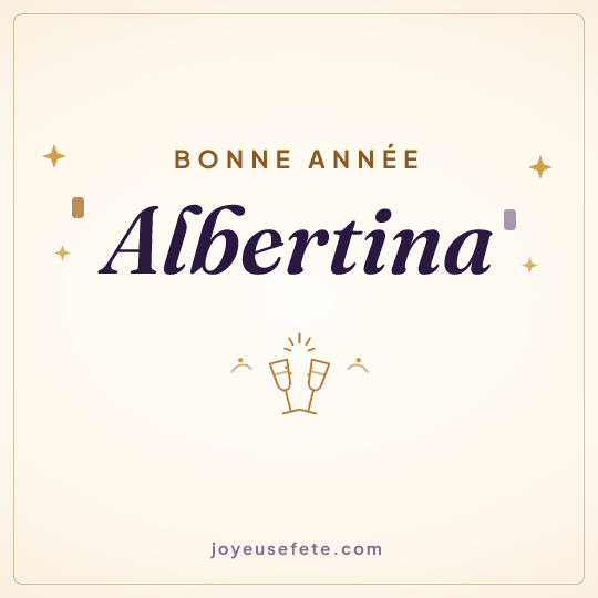 Image carrée « Bonne année Albertina » pour WhatsApp