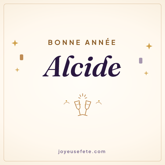 Image carrée « Bonne année Alcide » pour WhatsApp