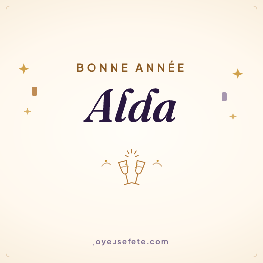 Image carrée « Bonne année Alda » pour WhatsApp