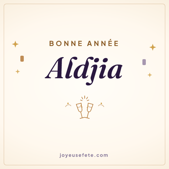 Image carrée « Bonne année Aldjia » pour WhatsApp