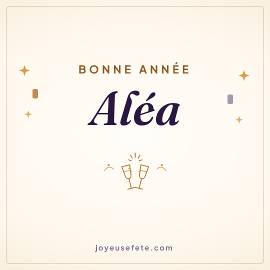 Image carrée « Bonne année Aléa » pour WhatsApp