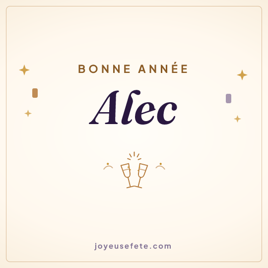 Image carrée « Bonne année Alec » pour WhatsApp