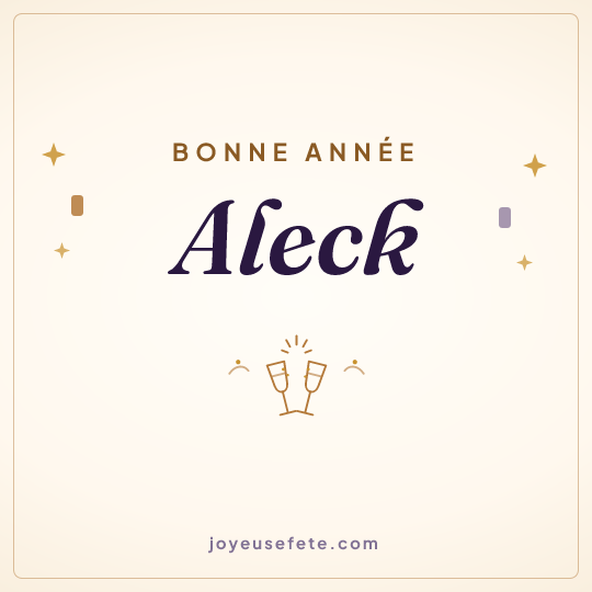 Image carrée « Bonne année Aleck » pour WhatsApp