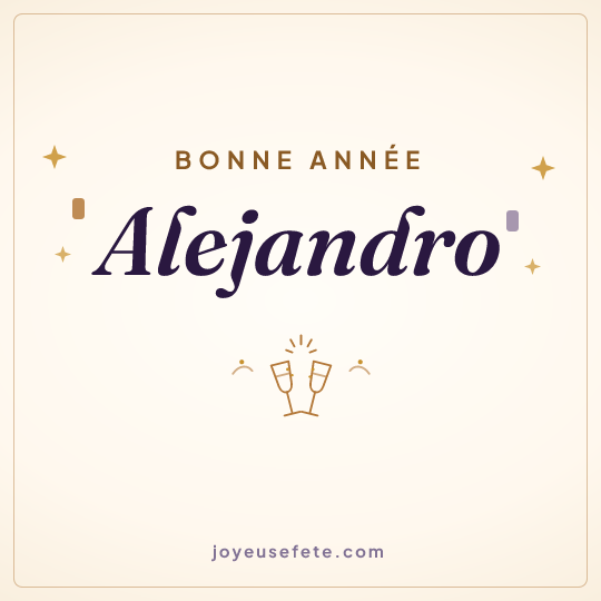 Image carrée « Bonne année Alejandro » pour WhatsApp