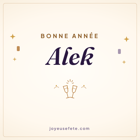 Image carrée « Bonne année Alek » pour WhatsApp