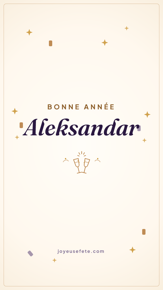 Image « Bonne année Aleksandar » au format story