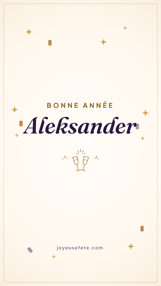 Image « Bonne année Aleksander » au format story