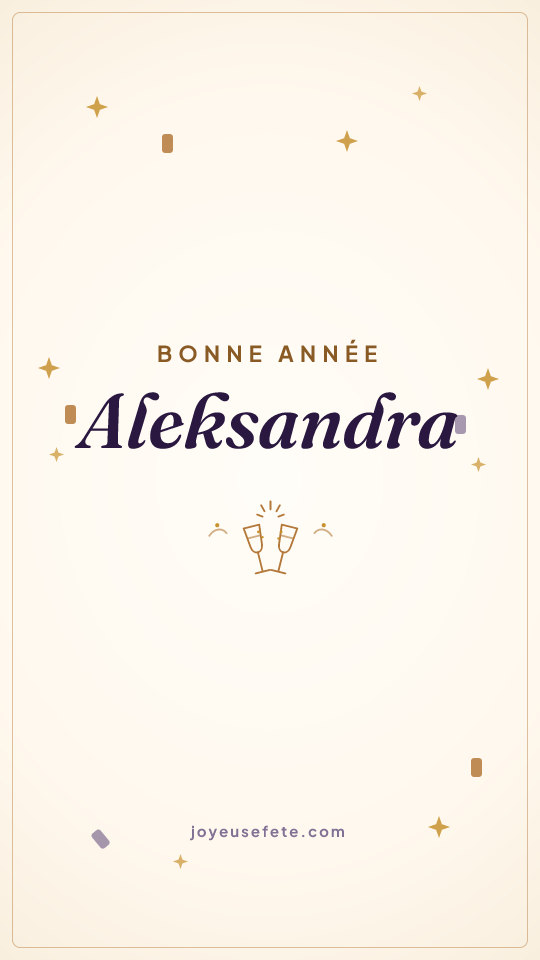 Image « Bonne année Aleksandra » au format story