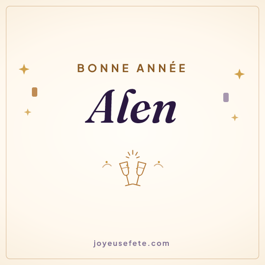 Image carrée « Bonne année Alen » pour WhatsApp