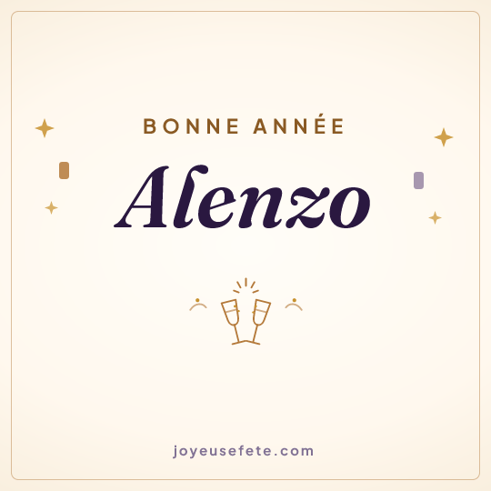 Image carrée « Bonne année Alenzo » pour WhatsApp