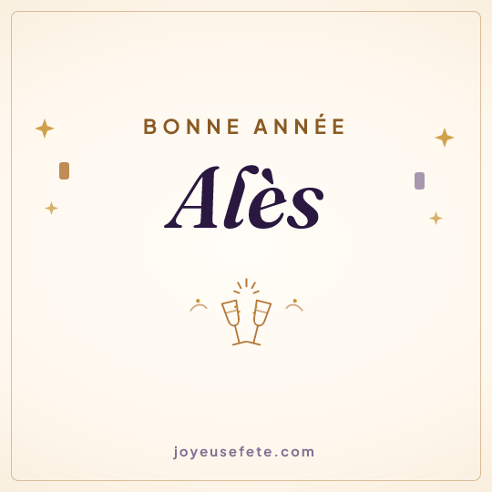 Image carrée « Bonne année Alès » pour WhatsApp
