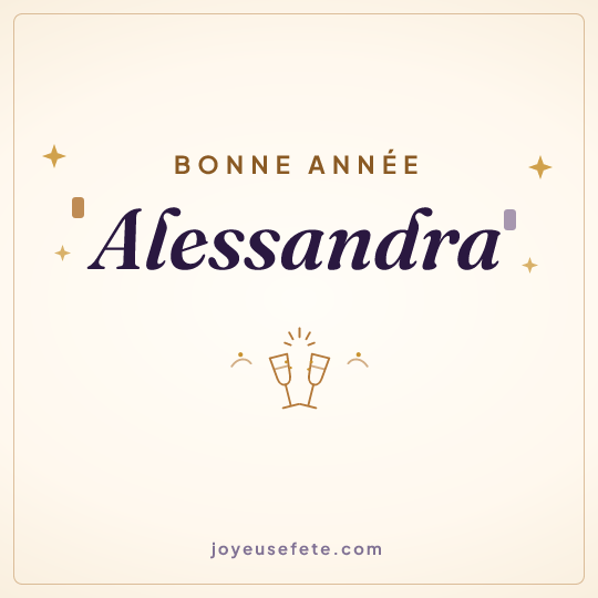 Image carrée « Bonne année Alessandra » pour WhatsApp