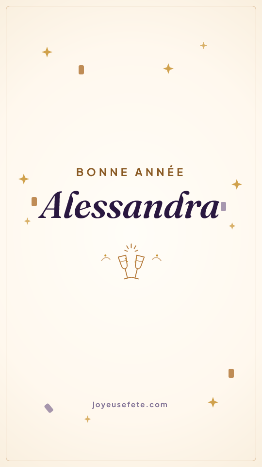 Image « Bonne année Alessandra » au format story