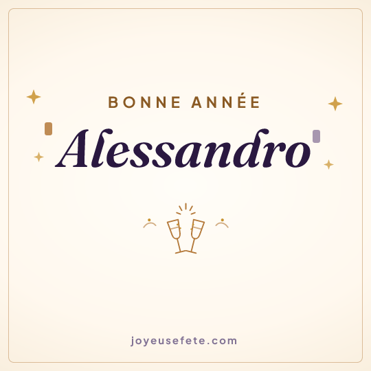Image carrée « Bonne année Alessandro » pour WhatsApp