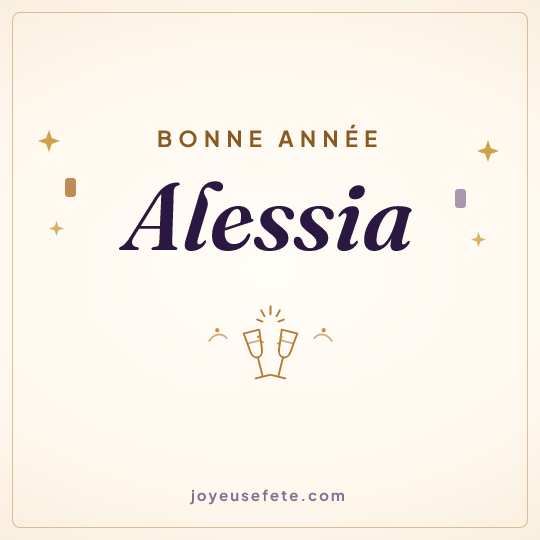 Image carrée « Bonne année Alessia » pour WhatsApp