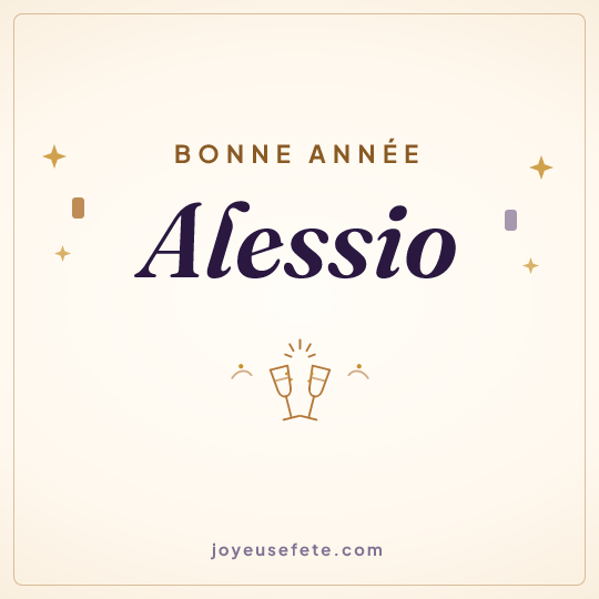 Image carrée « Bonne année Alessio » pour WhatsApp