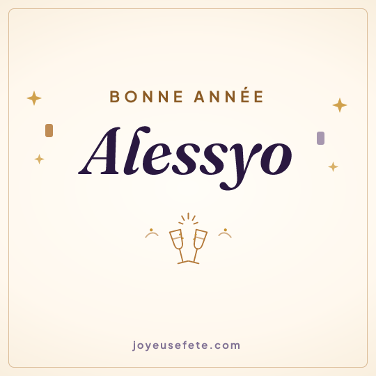 Image carrée « Bonne année Alessyo » pour WhatsApp