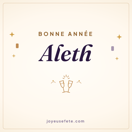 Image carrée « Bonne année Aleth » pour WhatsApp