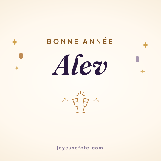 Image carrée « Bonne année Alev » pour WhatsApp