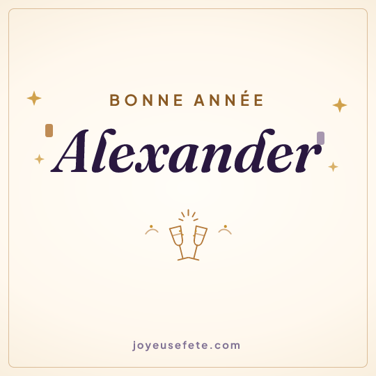 Image carrée « Bonne année Alexander » pour WhatsApp