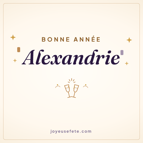 Image carrée « Bonne année Alexandrie » pour WhatsApp