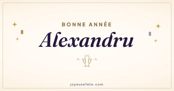 Image « Bonne année Alexandru » au format large