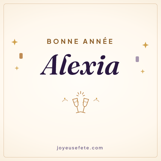 Image carrée « Bonne année Alexia » pour WhatsApp