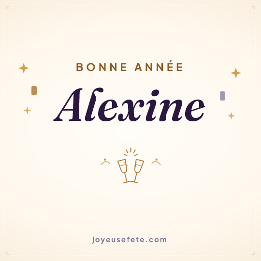Image carrée « Bonne année Alexine » pour WhatsApp