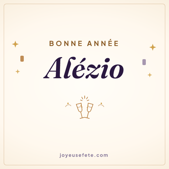 Image carrée « Bonne année Alézio » pour WhatsApp