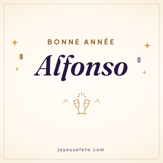 Image carrée « Bonne année Alfonso » pour WhatsApp