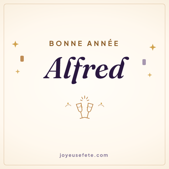 Image carrée « Bonne année Alfred » pour WhatsApp