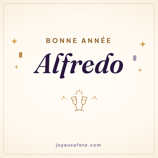 Image carrée « Bonne année Alfredo » pour WhatsApp