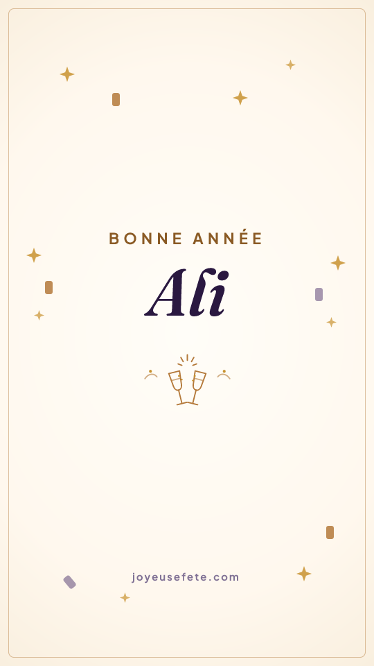 Image « Bonne année Ali » au format story
