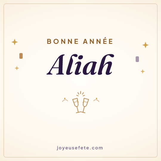 Image carrée « Bonne année Aliah » pour WhatsApp