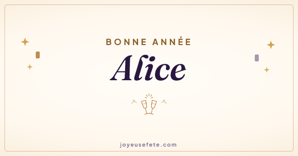 Image « Bonne année Alice » au format large