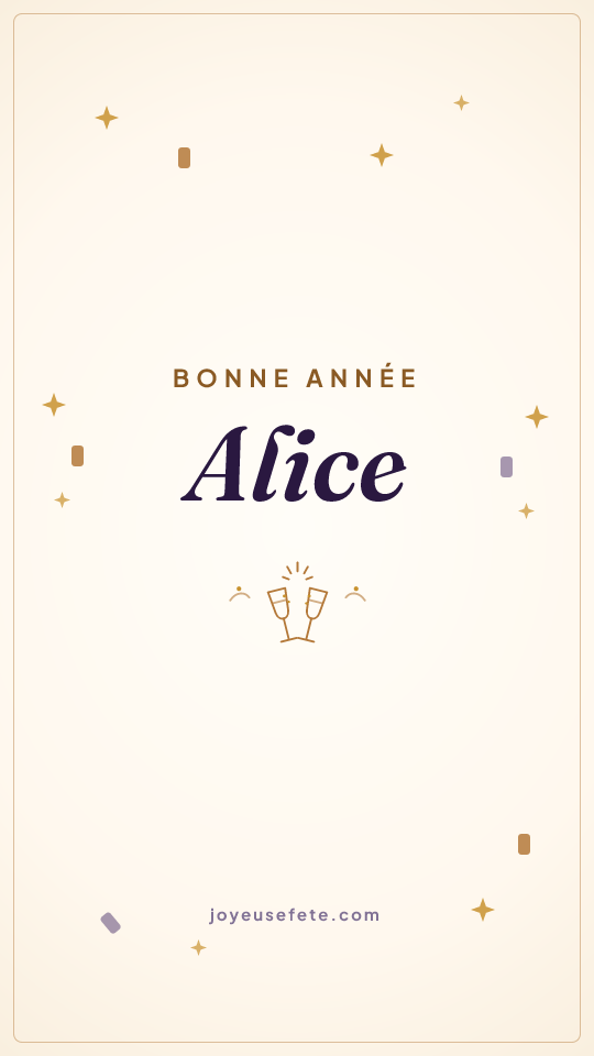 Image « Bonne année Alice » au format story